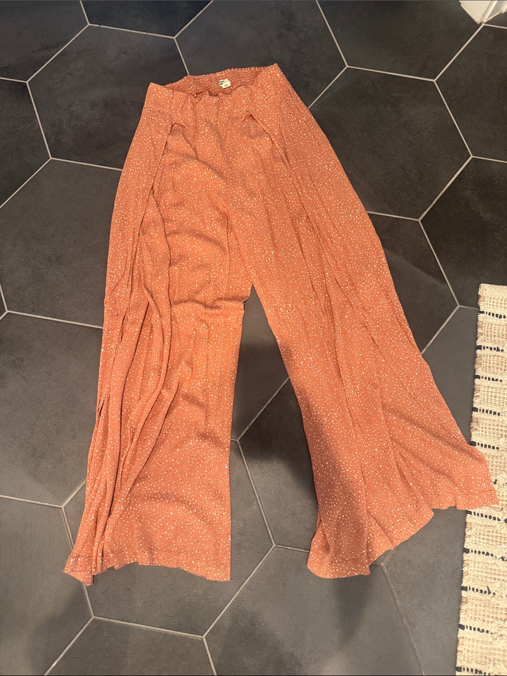 Billabong Rust Wide-Leg Printed Pull-On Pants